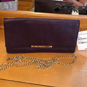Burgundy Leather Clutch